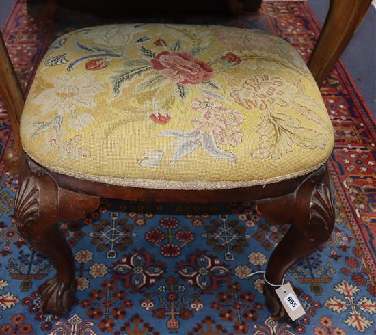 A George I style walnut stool